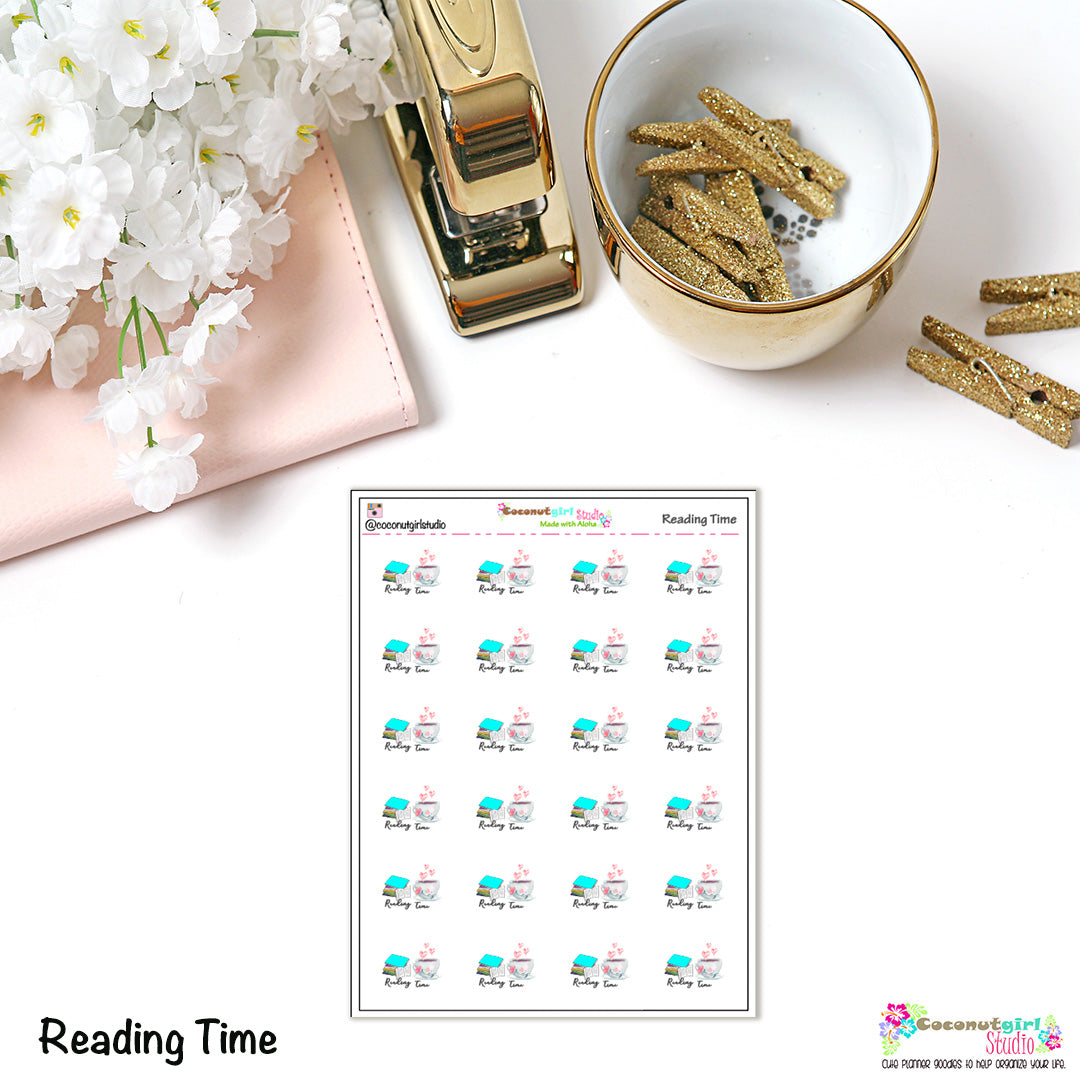 Reading Time Planner Stickers Self-Care / Fitness