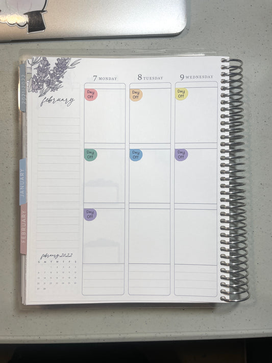 Day Off Round Corner planner stickers Work / School