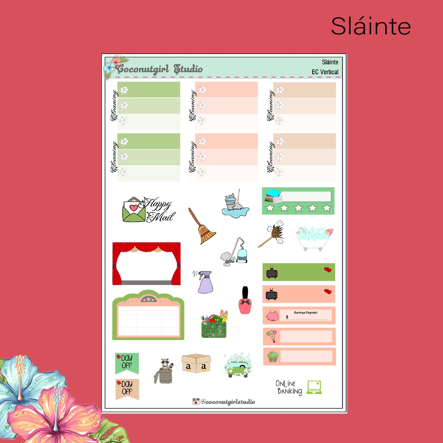 Sláinte Weekly Kit St. Patrick's Day planner stickers