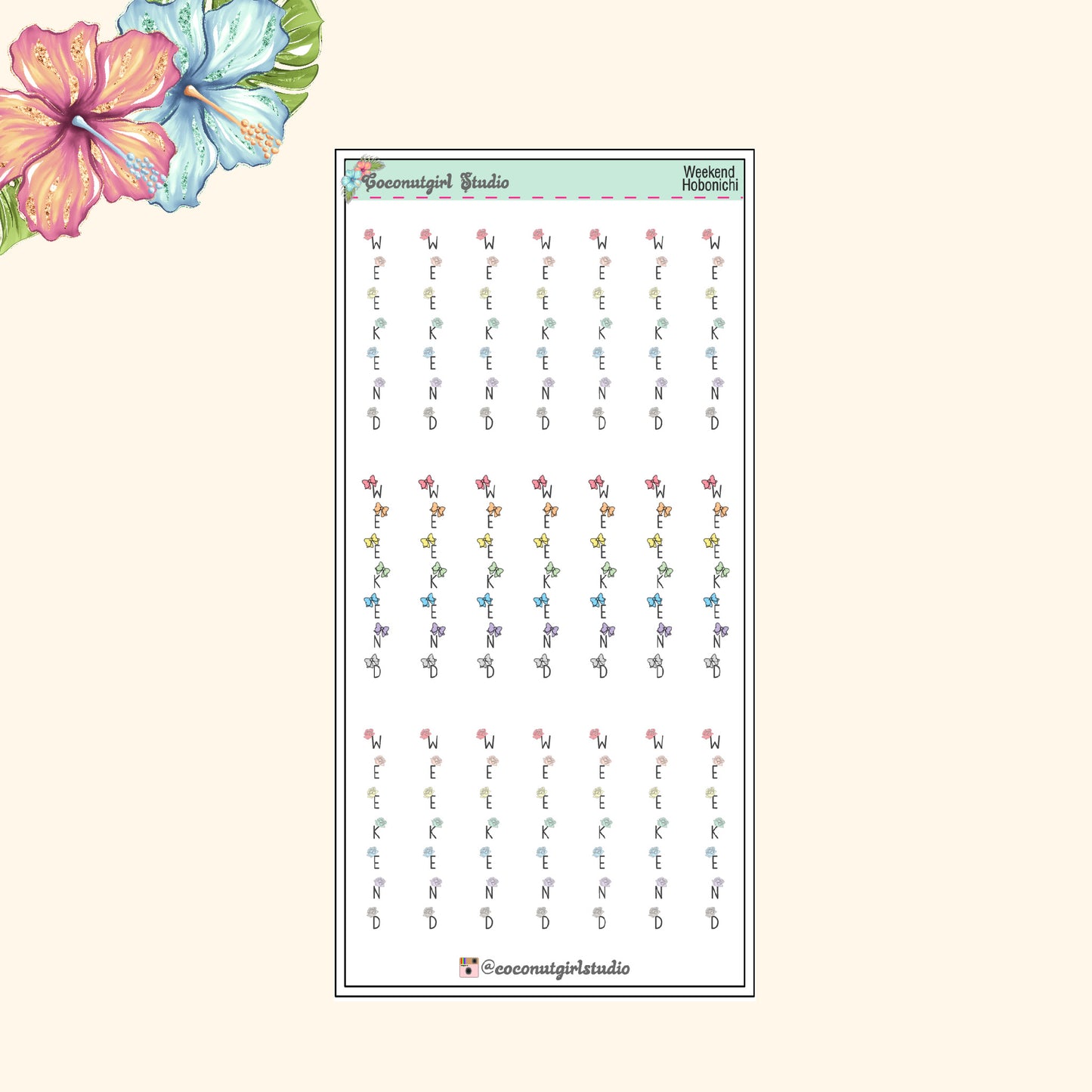 Two Dollar Tuesday Hobonichi Weeks Weekend Planner Stickers