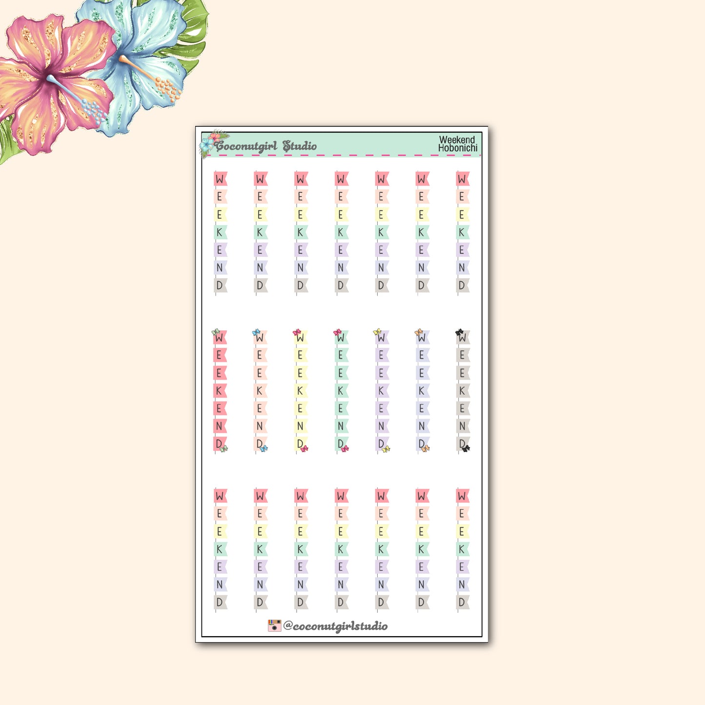 Two Dollar Tuesday Hobonichi Weeks Weekend Planner Stickers