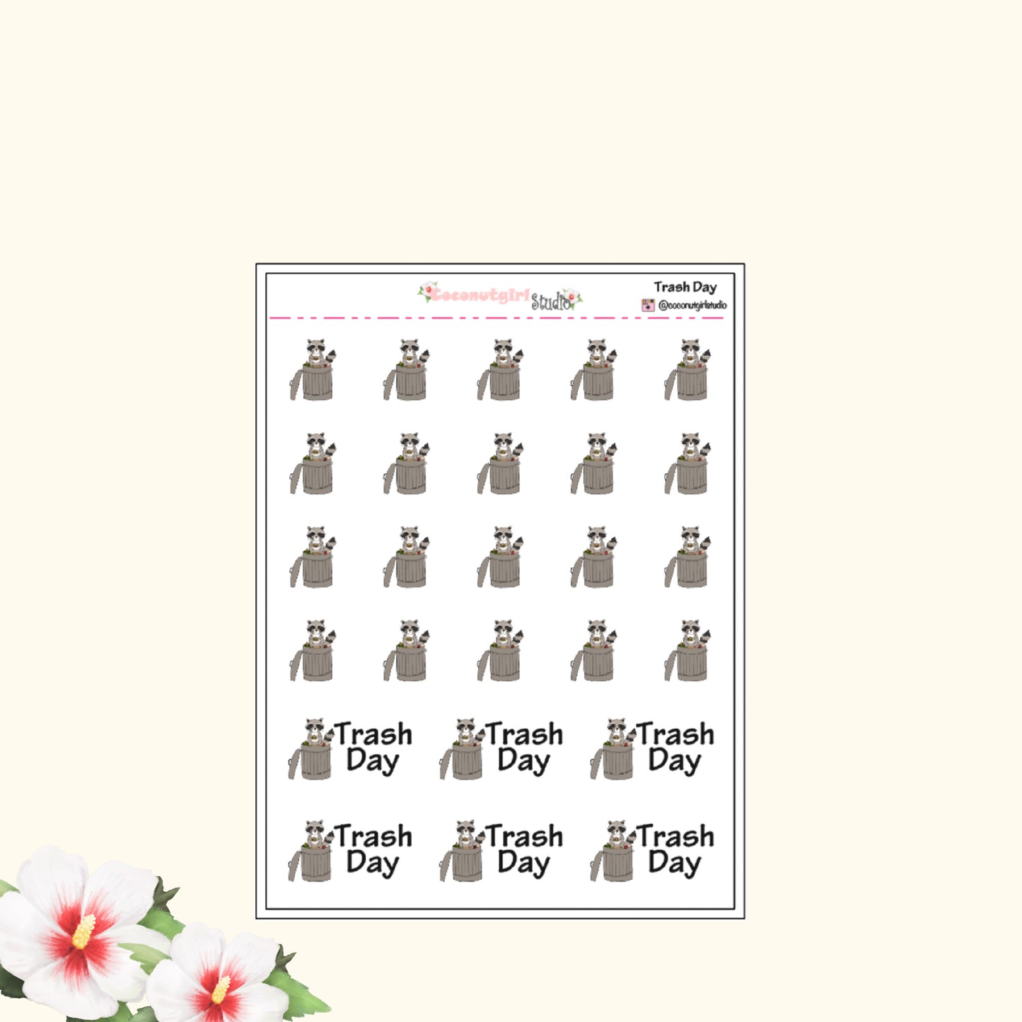 Trash Day Reminders Planner Stickers