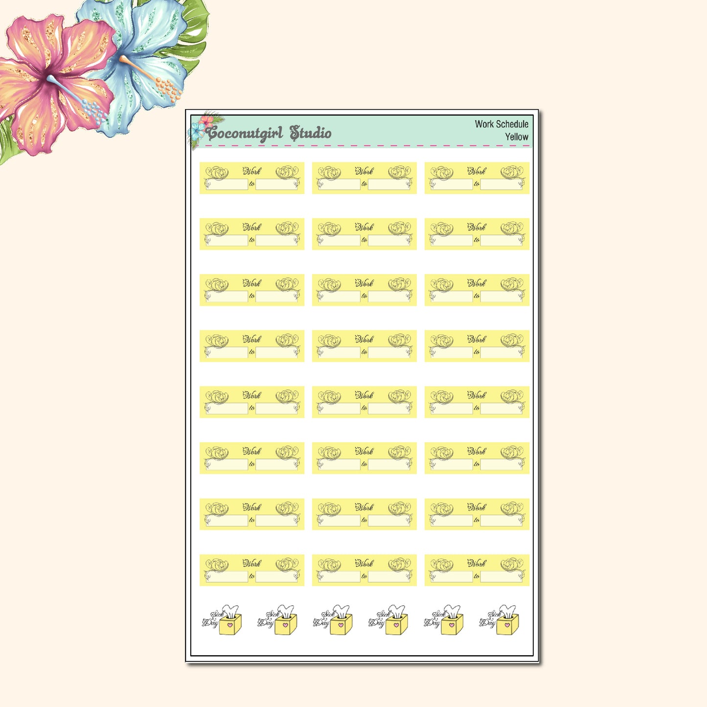 Work Schedule Planner Stickers