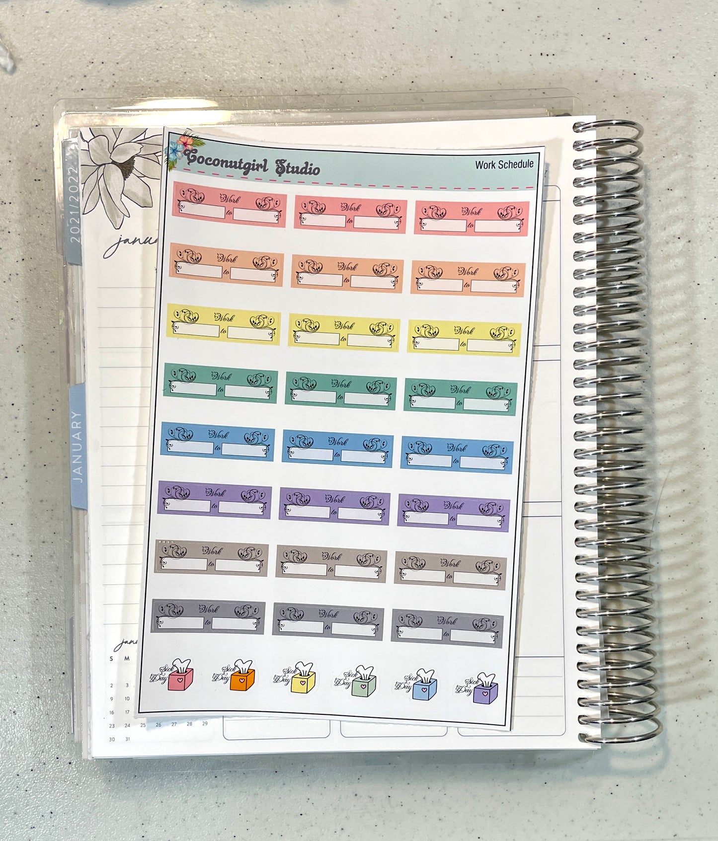 Work Schedule Planner Stickers